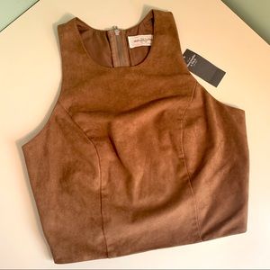 Abercrombie & Fitch Faux Suede Crop Top